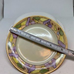 Noritaki M series Bone china saucer Abstract art  Colorful hand painted